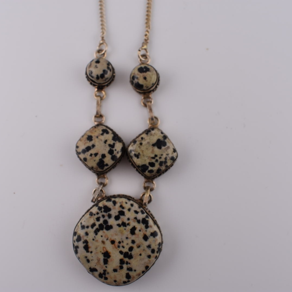 Elegant Dalmatian Stone Necklace
